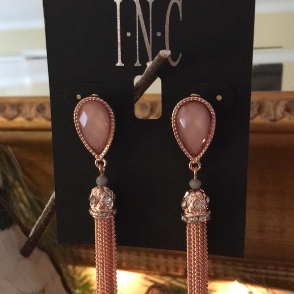 I.N.C. Rose gold chain tassel earrings - Picture 2 of 3